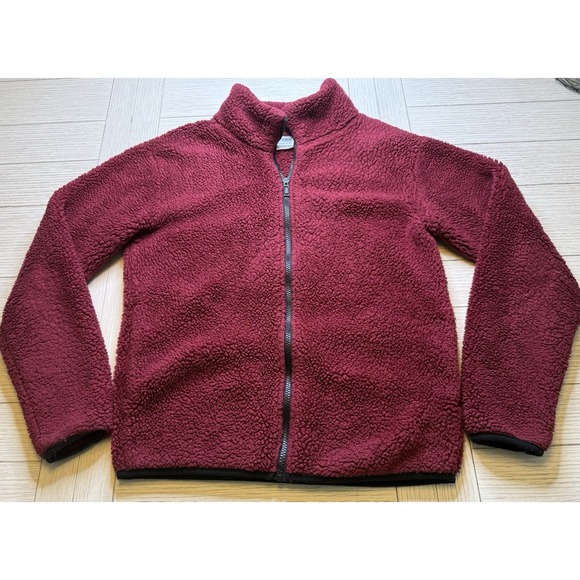 PINK Victoria's Secret Jackets & Blazers - PINK Victoria's Secret Sherpa Maroon Teddy Full-Zip Jacket Cozy Gorpcore Outdoor